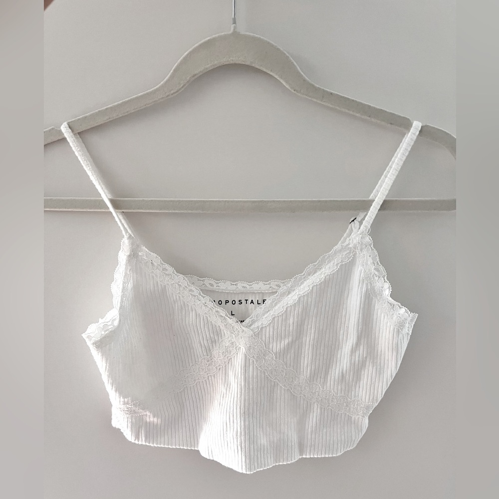 Aeropostale White Lace Cropped Cami